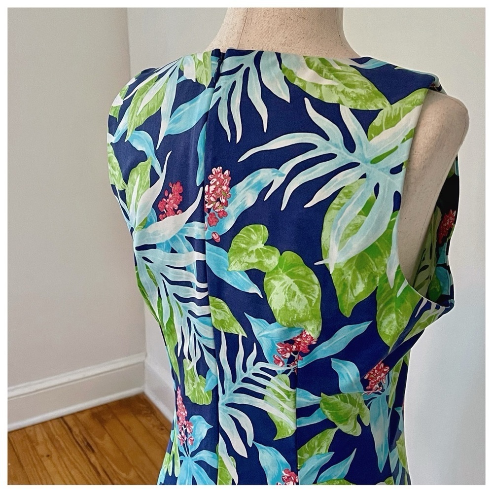 J. McLaughlin Sophia Tropical Print Knit Dress S Resort Wear Coastal Chic - Picture 7 of 11